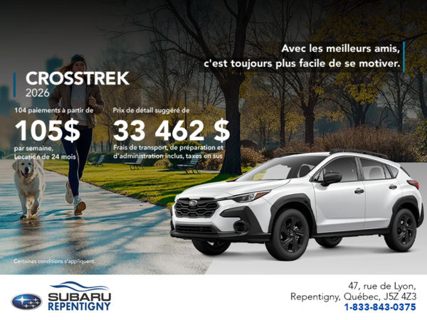 Procurez-vous le Crosstrek 2026!