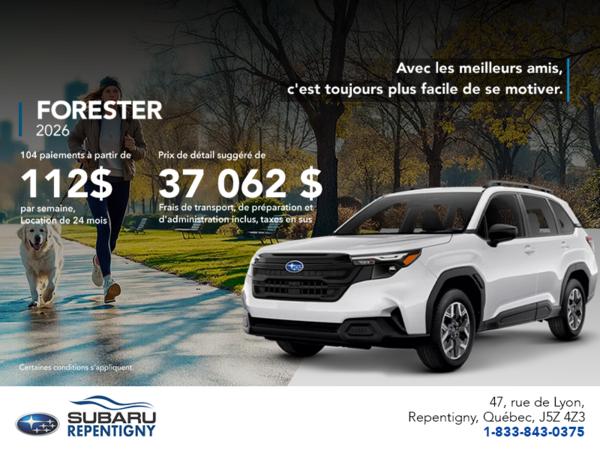 Procurez-vous le Forester 2026!