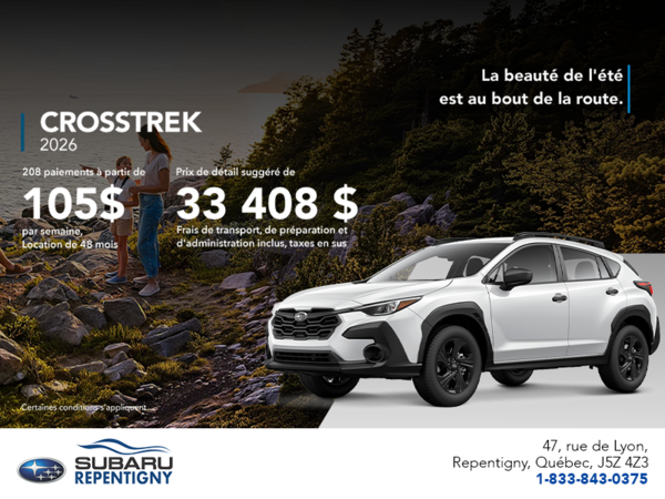 Procurez-vous le Crosstrek 2026!