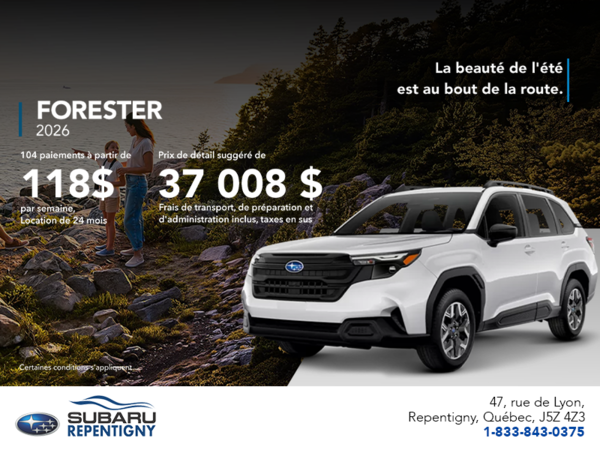 Procurez-vous le Forester 2026!