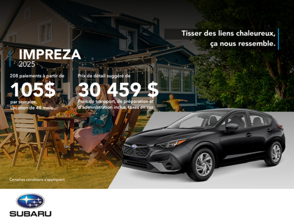 Procurez-vous la Impreza 2025!