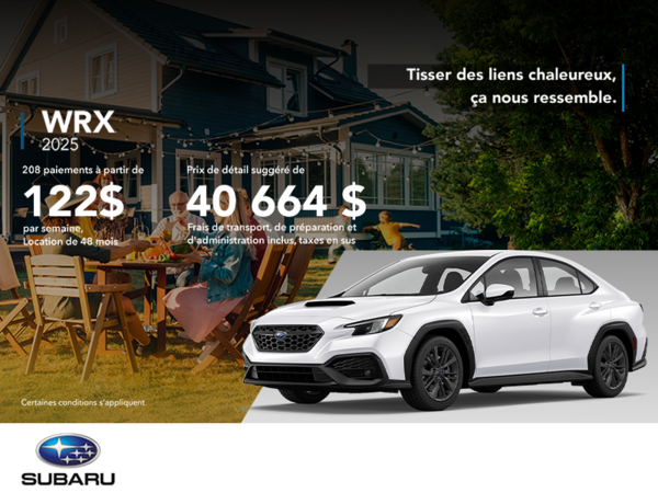 Procurez-vous la WRX 2025!