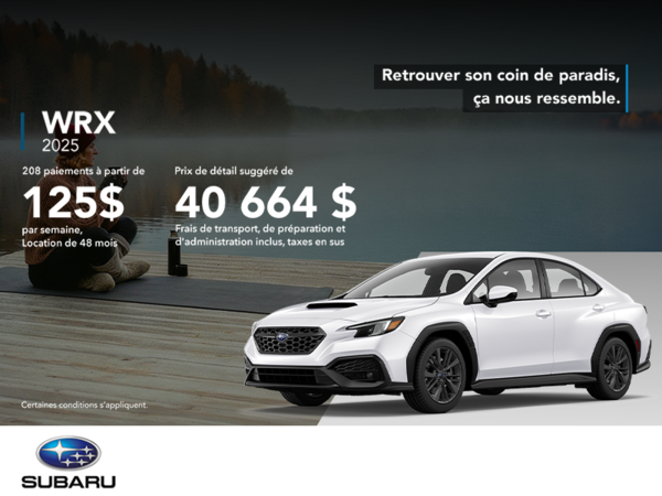 Procurez-vous la WRX 2025!
