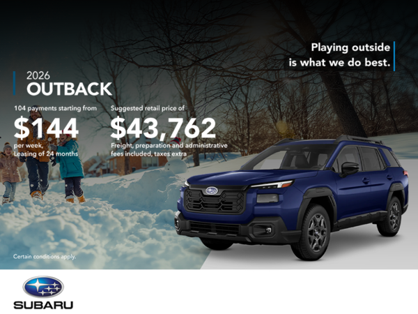 Get the 2026 Outback today!