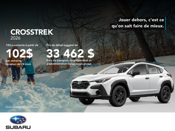 Procurez-vous le Crosstrek 2026!