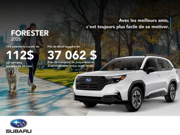Procurez-vous le Forester 2026!