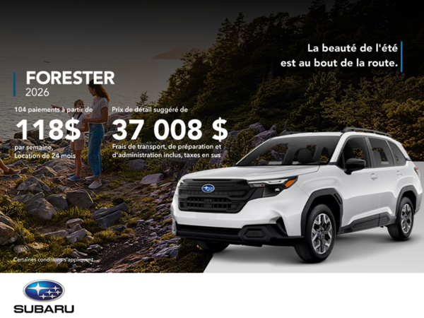 Procurez-vous le Forester 2026!