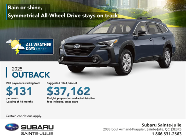 Get the 2025 Outback today!