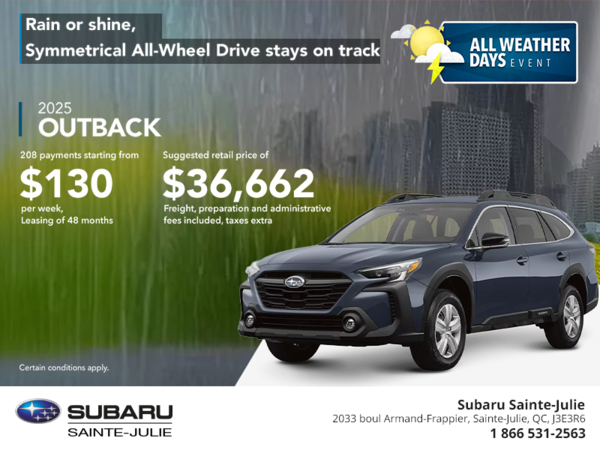 Get the 2025 Outback today!