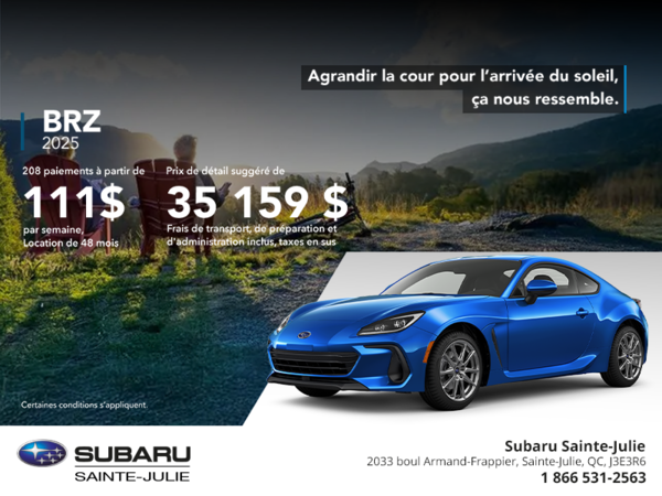 Procurez-vous la BRZ 2025!