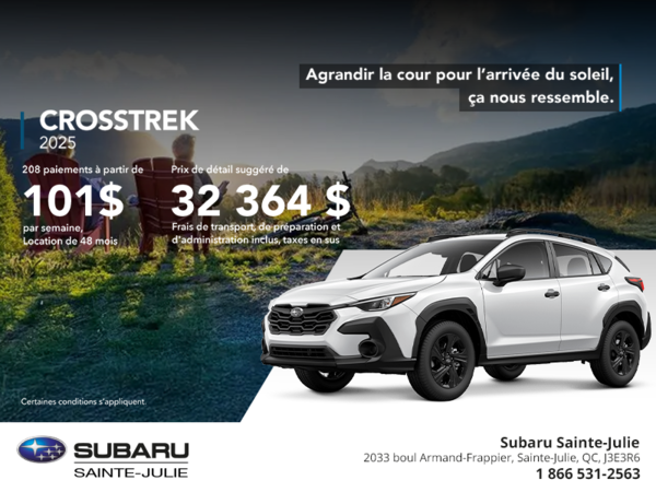 Procurez-vous le Crosstrek 2025!
