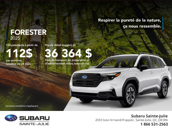 Procurez-vous le Forester 2025!