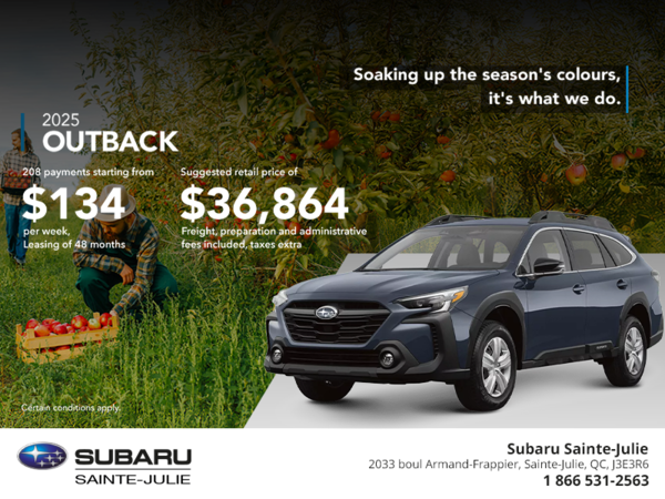 Get the 2025 Outback today!