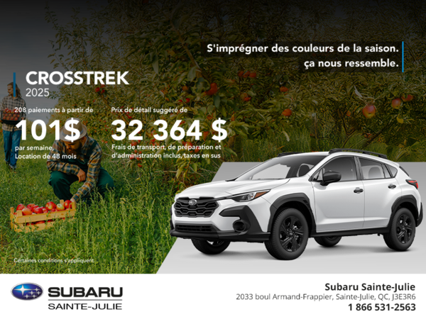 Procurez-vous le Crosstrek 2025!