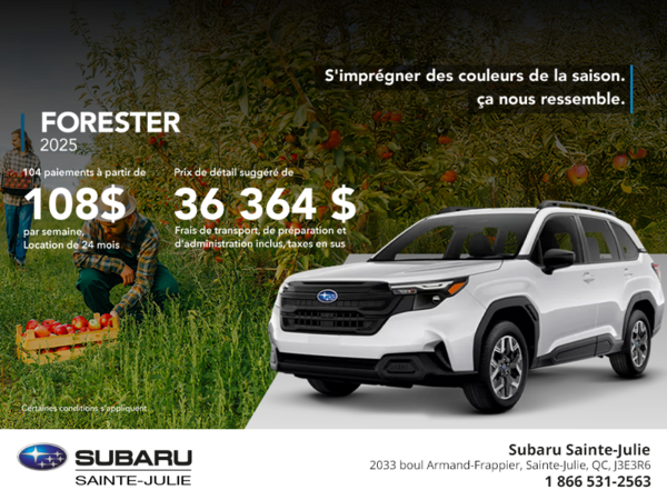 Procurez-vous le Forester 2025!