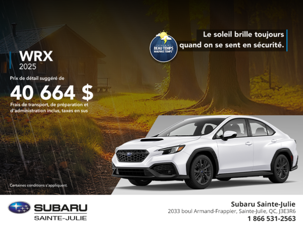 Procurez-vous la WRX 2025!