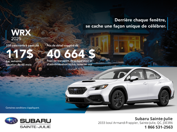 Procurez-vous la WRX 2025!
