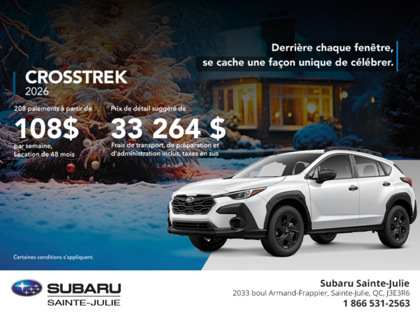 Procurez-vous le Crosstrek 2026!