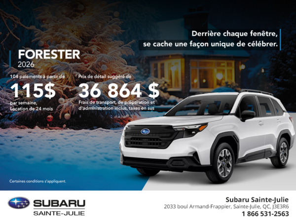 Procurez-vous le Forester 2026!