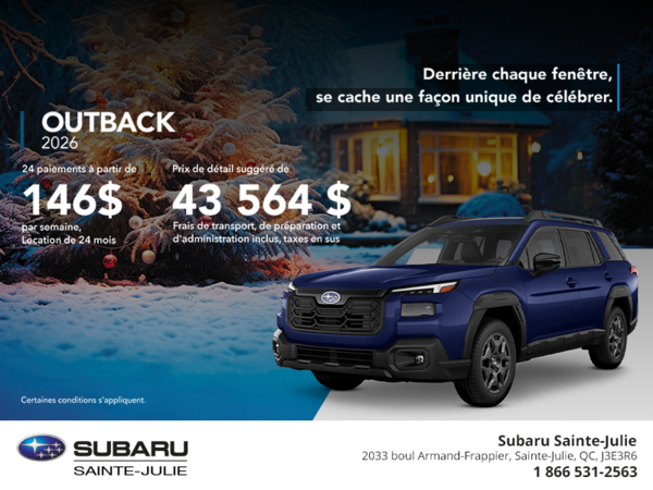 Procurez-vous le Outback 2026!