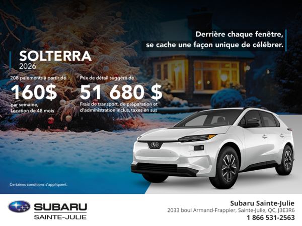 Procurez-vous le Solterra 2026!