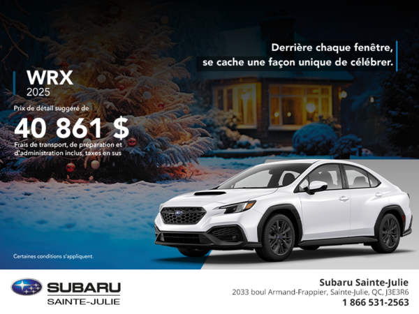 Procurez-vous la WRX 2025!