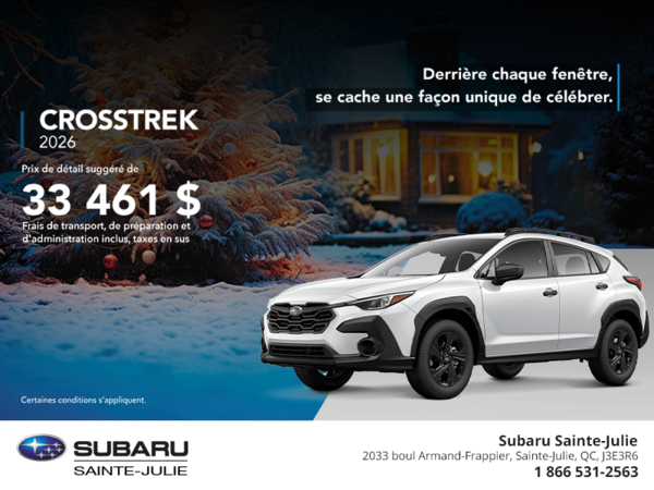 Procurez-vous le Crosstrek 2026!