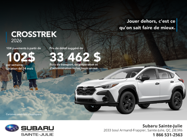 Procurez-vous le Crosstrek 2026!