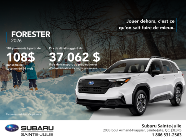 Procurez-vous le Forester 2026!