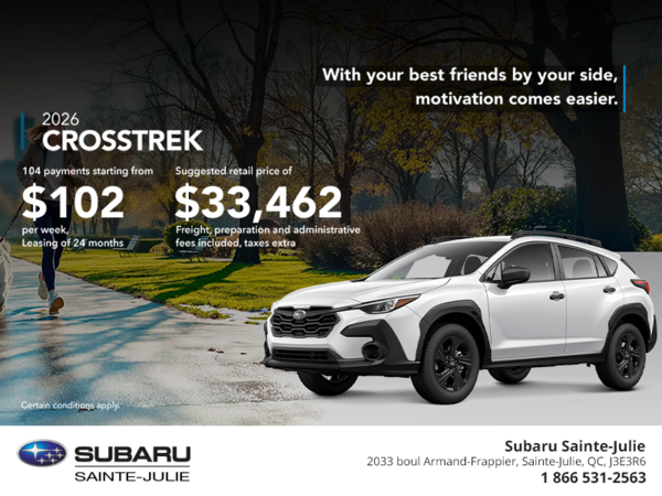 Get the 2026 Crosstrek today!
