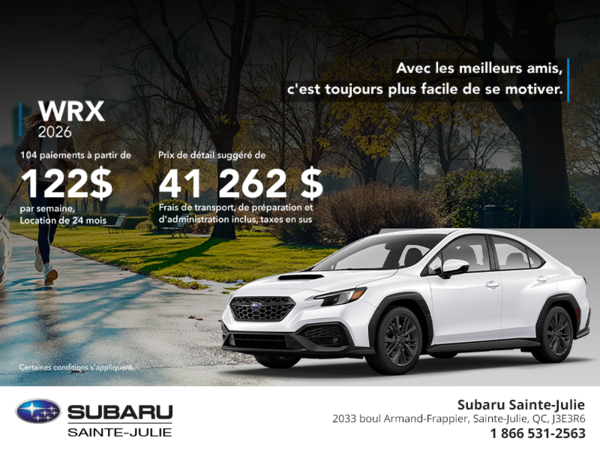 Procurez-vous la WRX 2026!