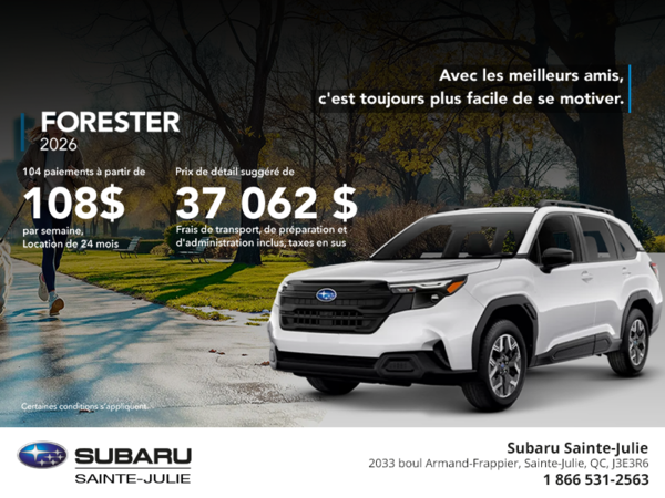 Procurez-vous le Forester 2026!