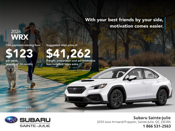 Get the 2026 WRX today!