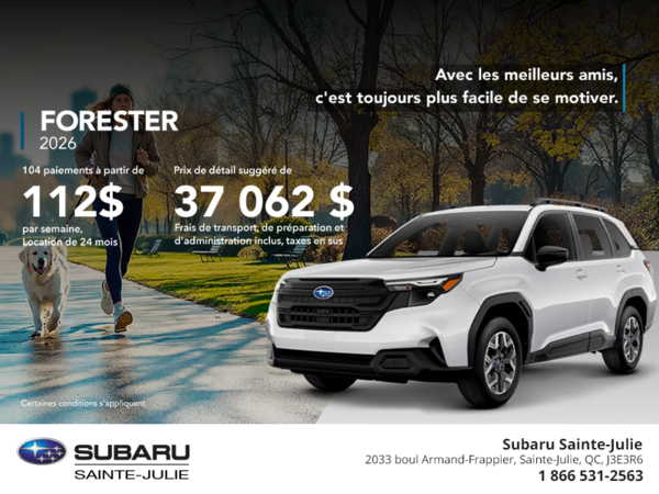 Procurez-vous le Forester 2026!