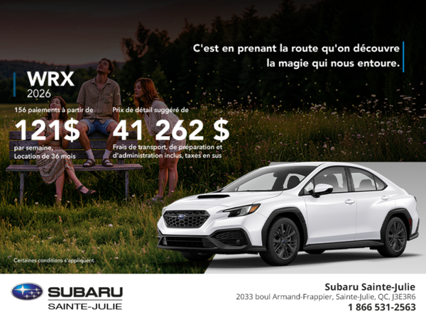 Procurez-vous la WRX 2026!