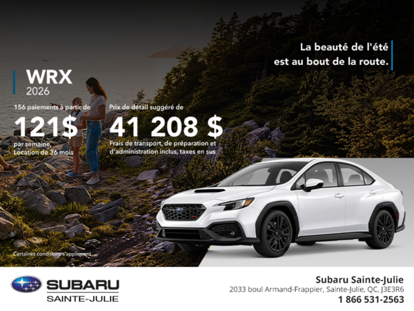 Procurez-vous la WRX 2026!