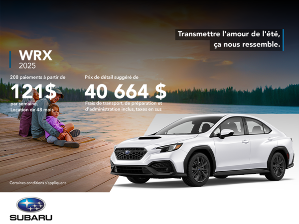 Procurez-vous la WRX 2025!
