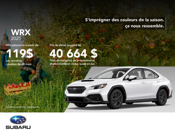 Procurez-vous la WRX 2025!
