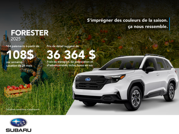 Procurez-vous le Forester 2025!