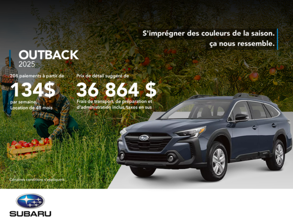 Procurez-vous le Outback 2025!