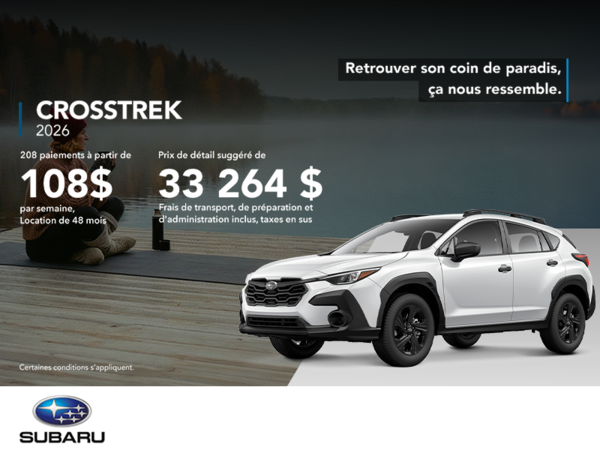 Procurez-vous le Crosstrek 2026!