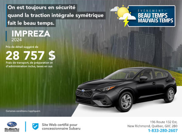 Procurez-vous la Impreza 2024!