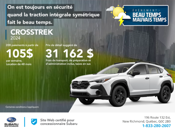 Procurez-vous le Crosstrek 2024!