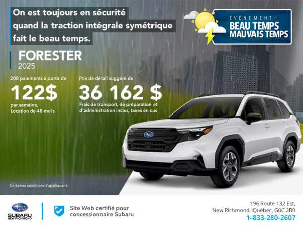 Procurez-vous le Forester 2025!