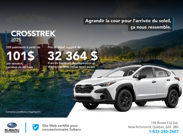 Procurez-vous le Crosstrek 2025!