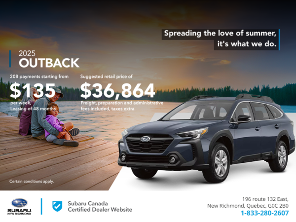 Get the 2025 Outback today!