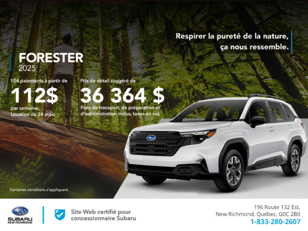 Procurez-vous le Forester 2025!