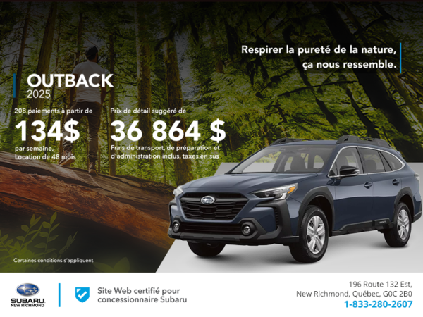 Procurez-vous le Outback 2025!