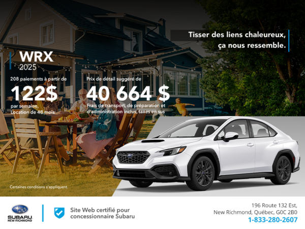 Procurez-vous la WRX 2025!