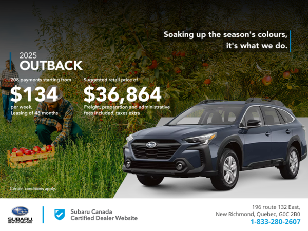 Get the 2025 Outback today!